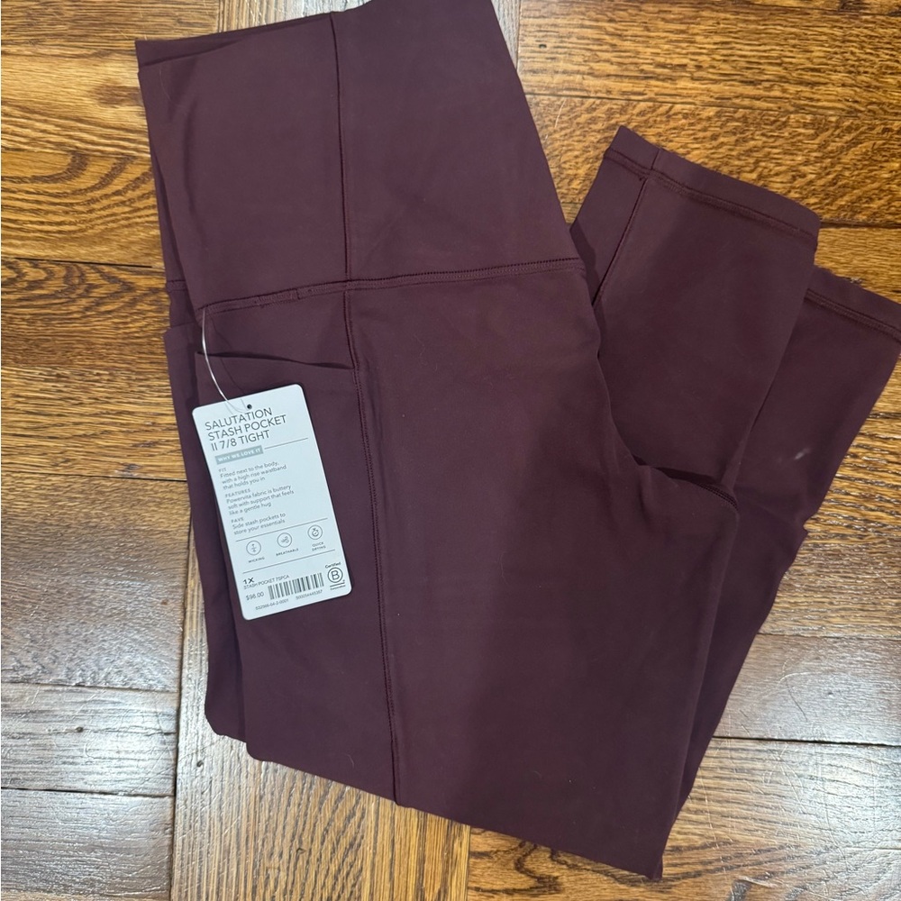 Athleta Maroon High-Waisted Leggings